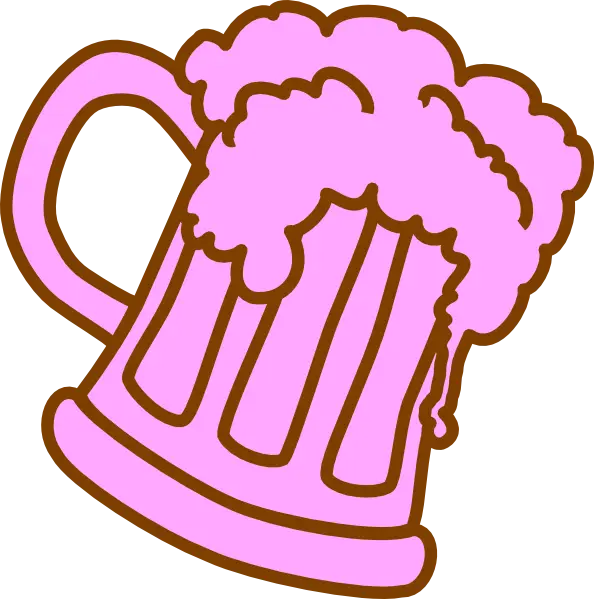 Pink Beer Mug with Frothy Top