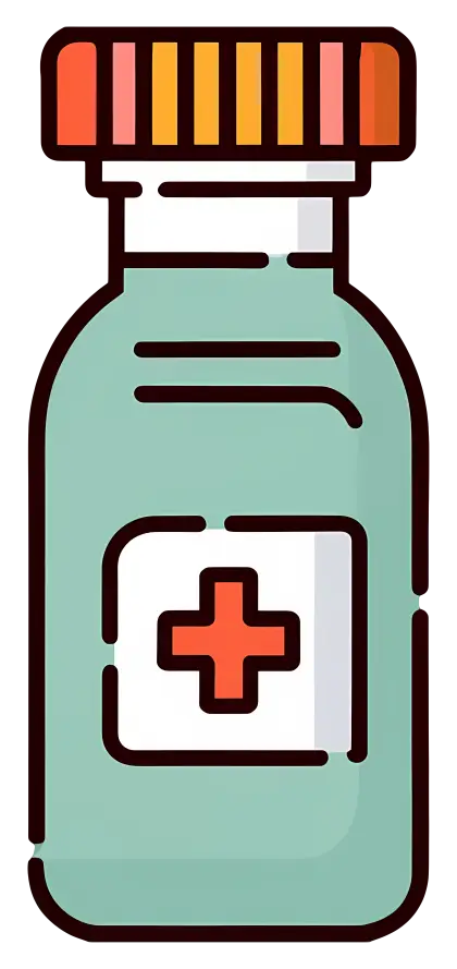 Medicine Bottle with Cross Symbol