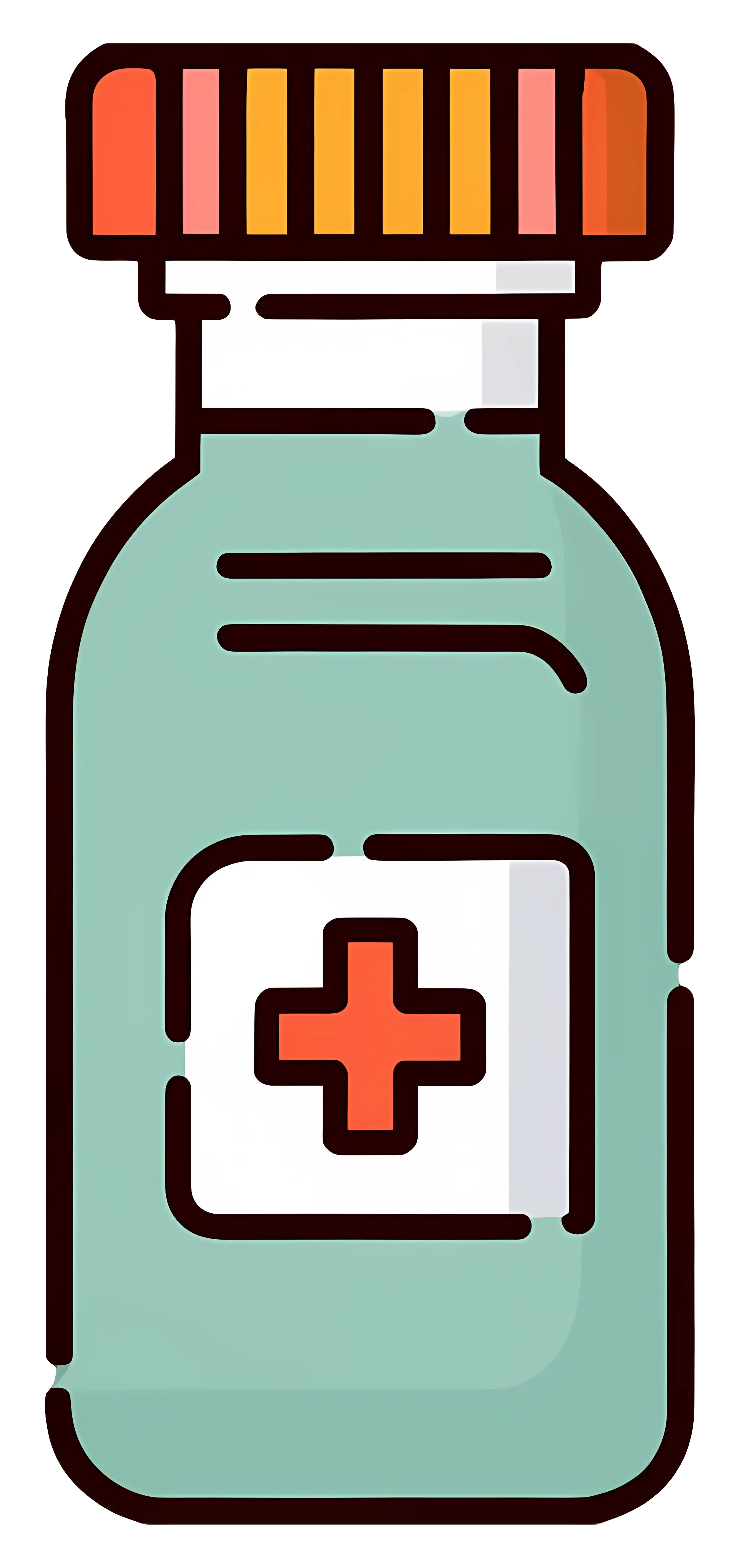 Medicine Bottle with Cross Symbol