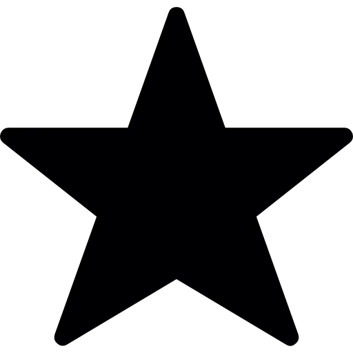 Black Star Icon in Minimalist Design