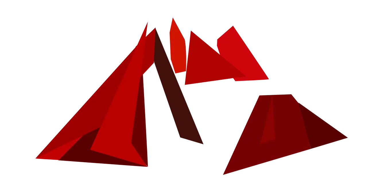 Red Geometric Crystals