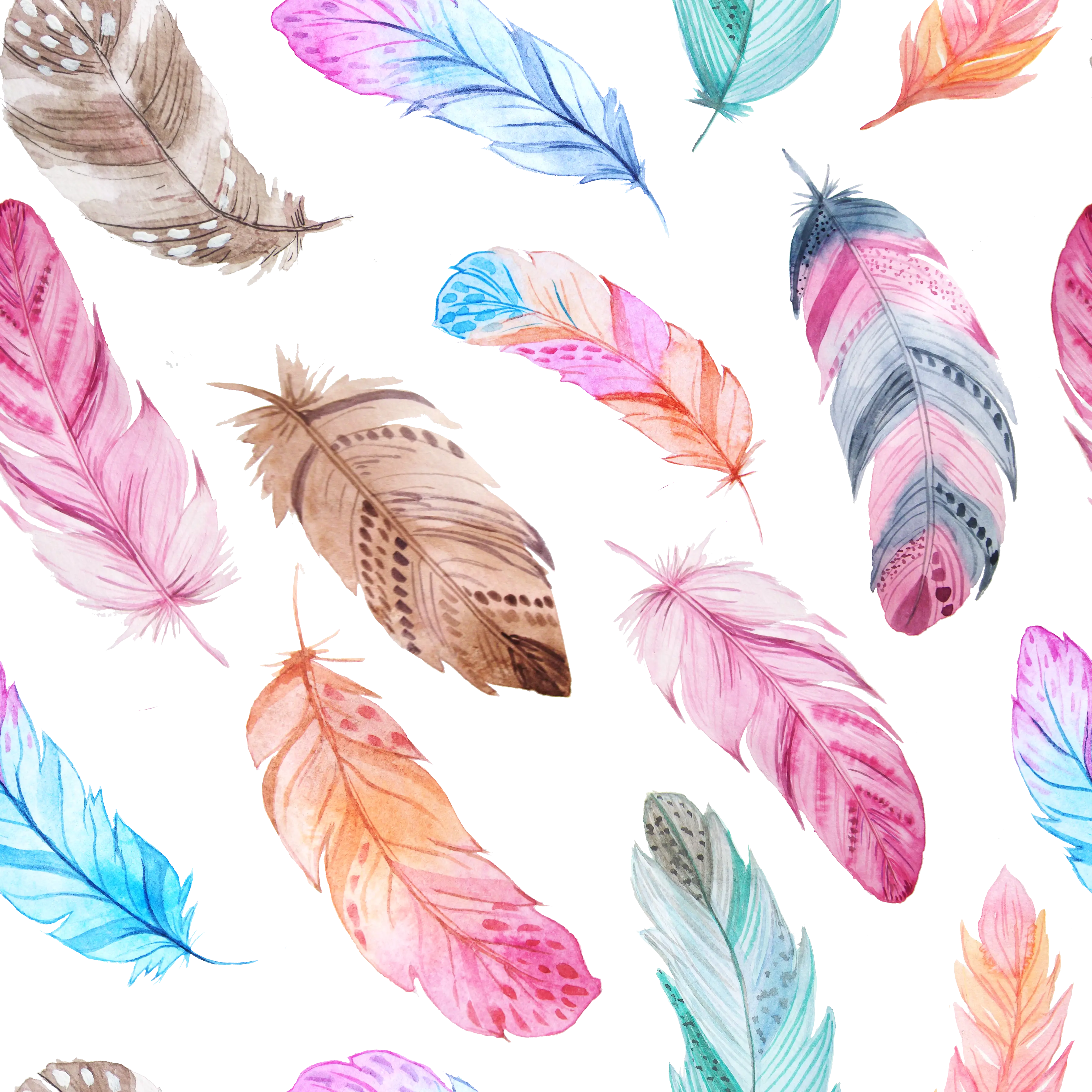 Colorful Feathers Pattern