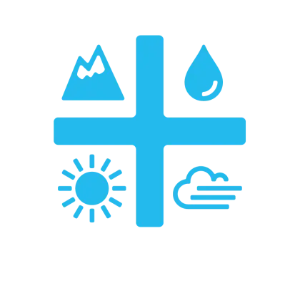 Blue Environmental Symbols Icon