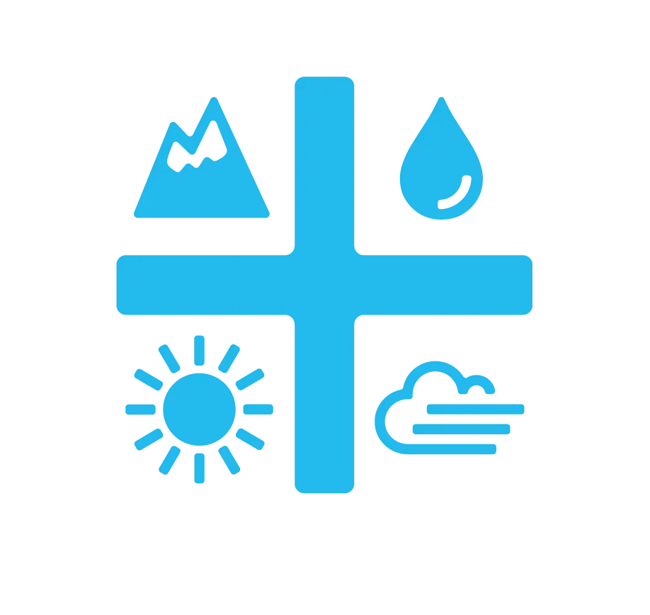 Blue Environmental Symbols Icon