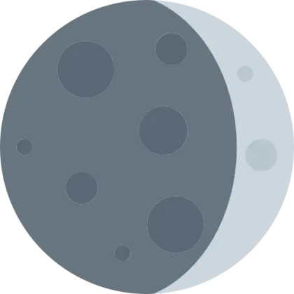 Crescent moon illustration representing night
