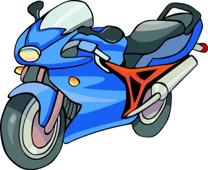Blue Motorcycle in Stylish Vector Art