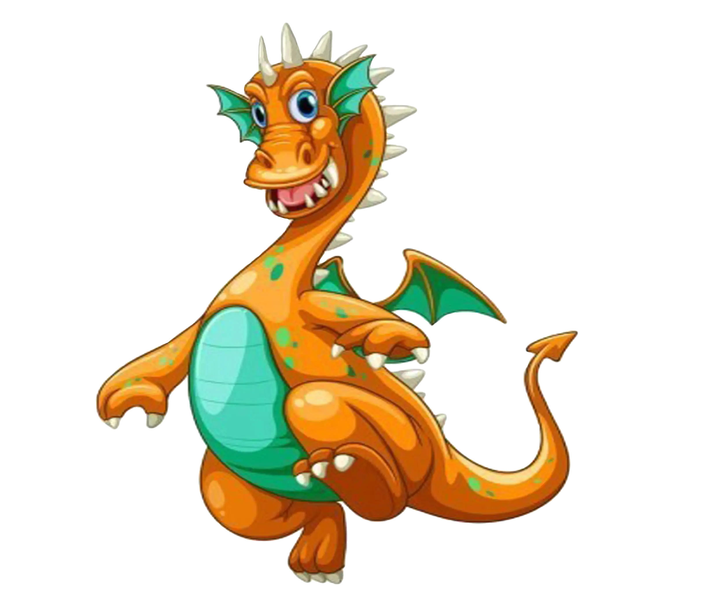 Cute Orange Cartoon Dragon