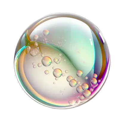 Iridescent Soap Bubble with Light Reflection
