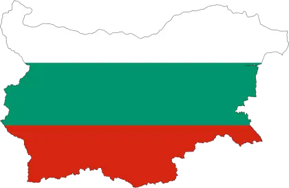 Map of Bulgaria with National Colors