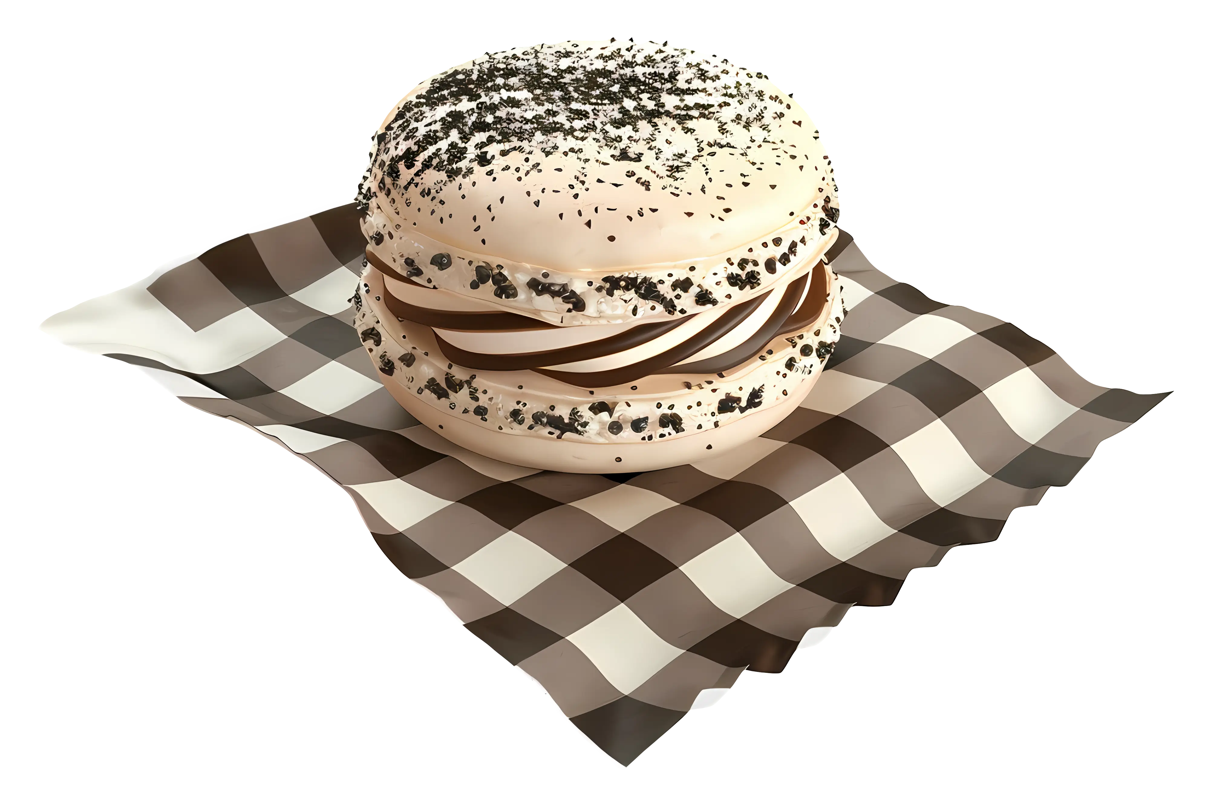 Macaron on Checkered Cloth