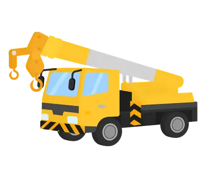 Yellow Crane Truck Illustration