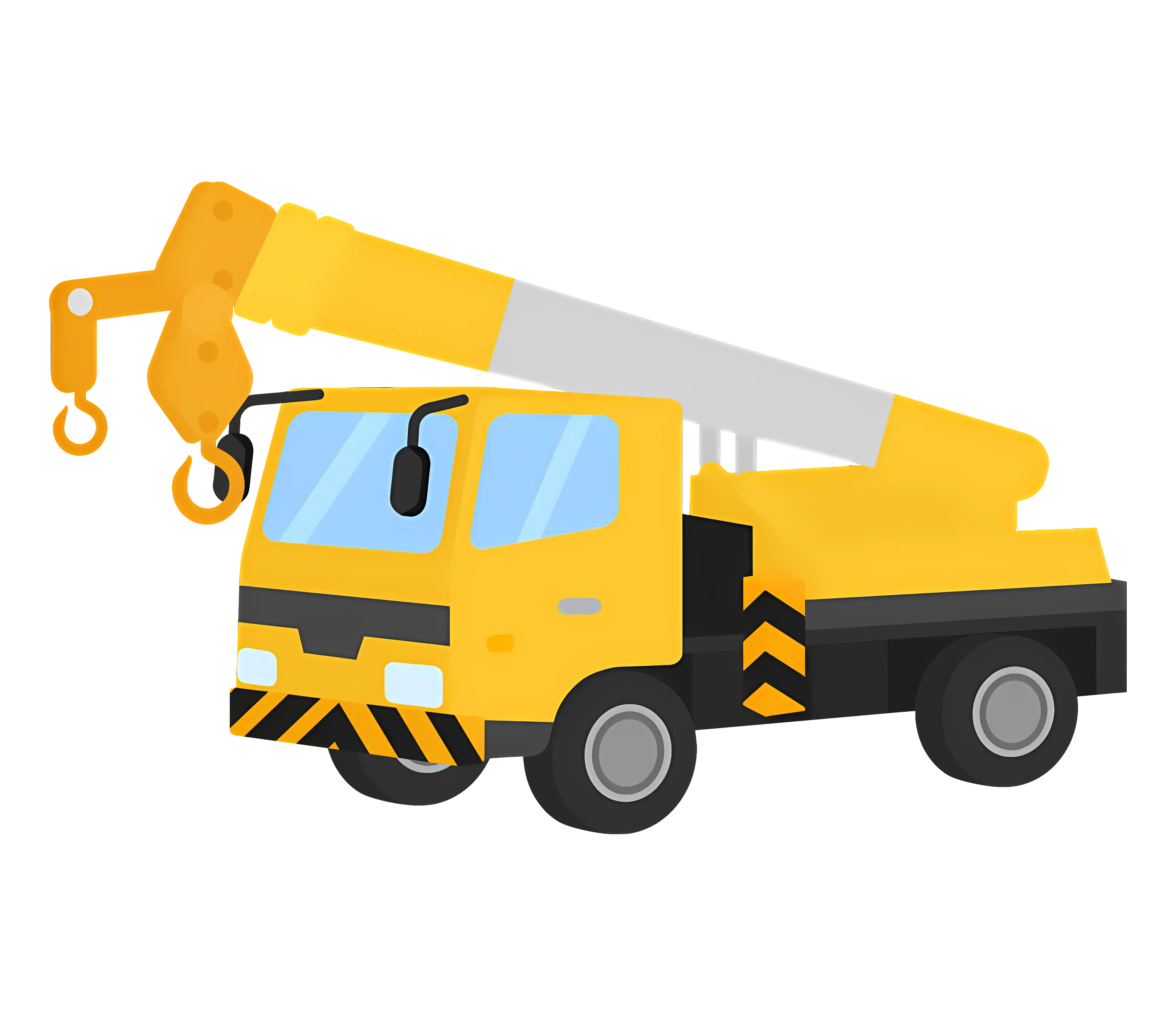 Yellow Crane Truck Illustration