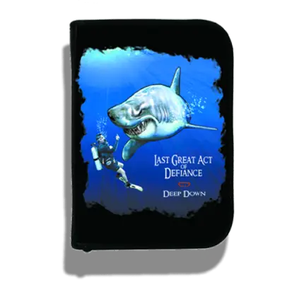 Shark and Diver in Deep Ocean
