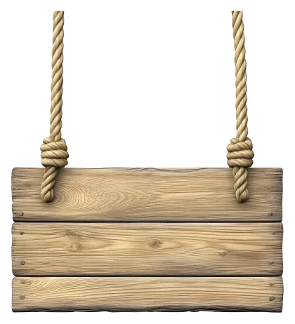 Wooden Sign with Rope