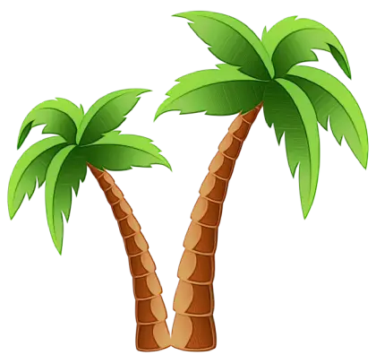 Cartoon Illustration of Palm Trees