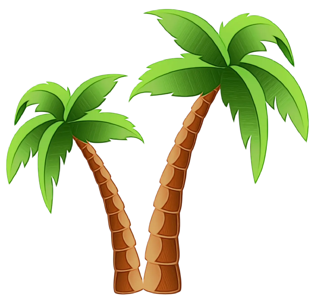 Cartoon Illustration of Palm Trees