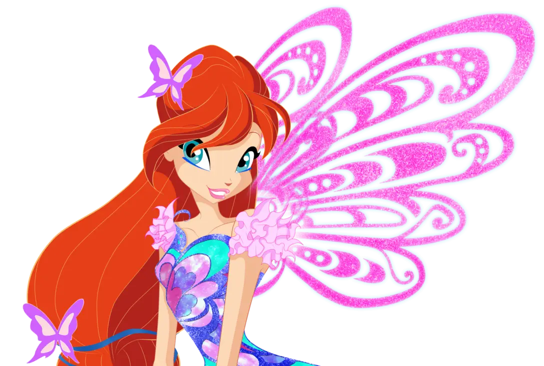 Colorful Fairy with Pink Wings