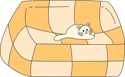 Adorable Cat Relaxing on a Sofa