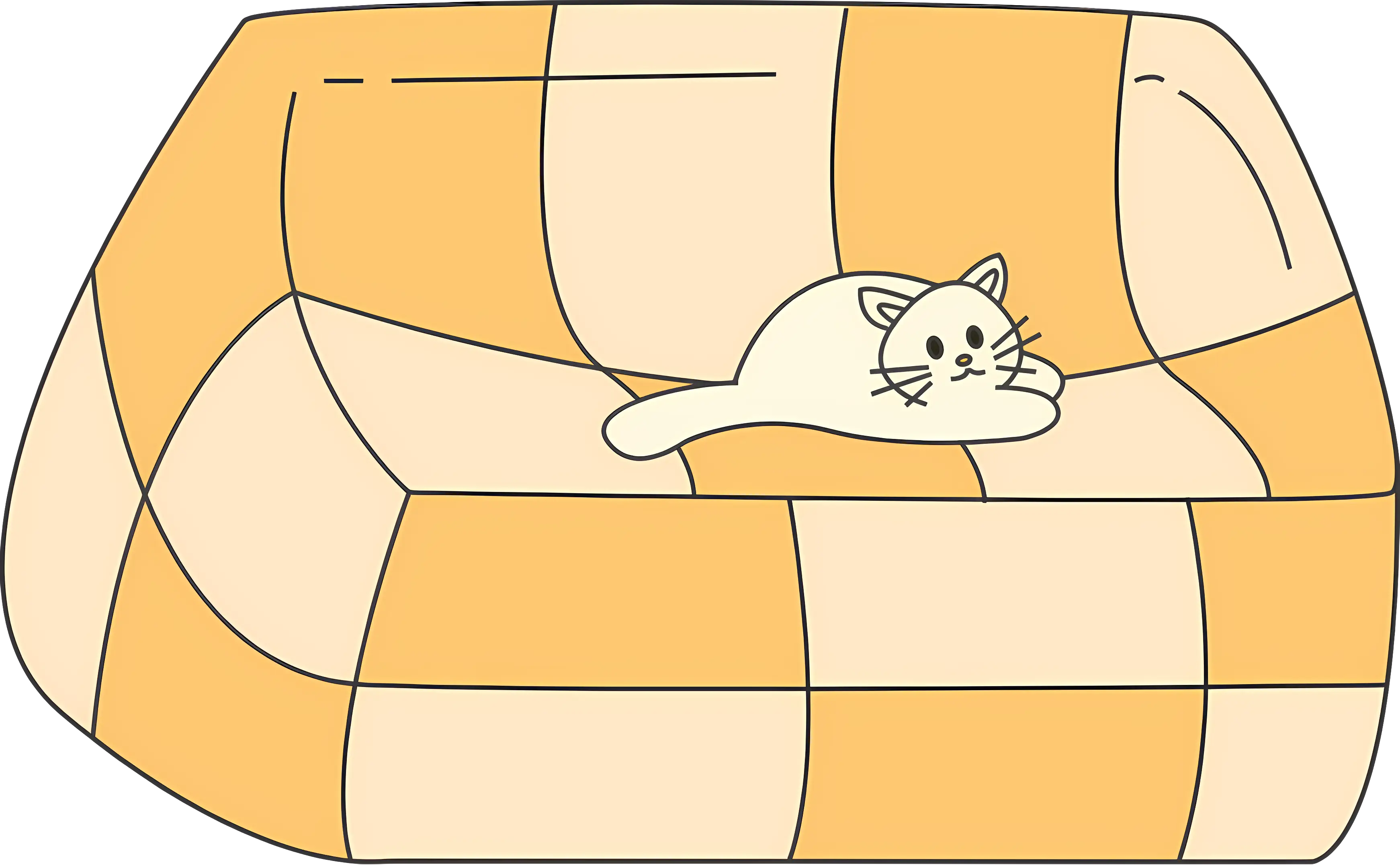 Adorable Cat Relaxing on a Sofa