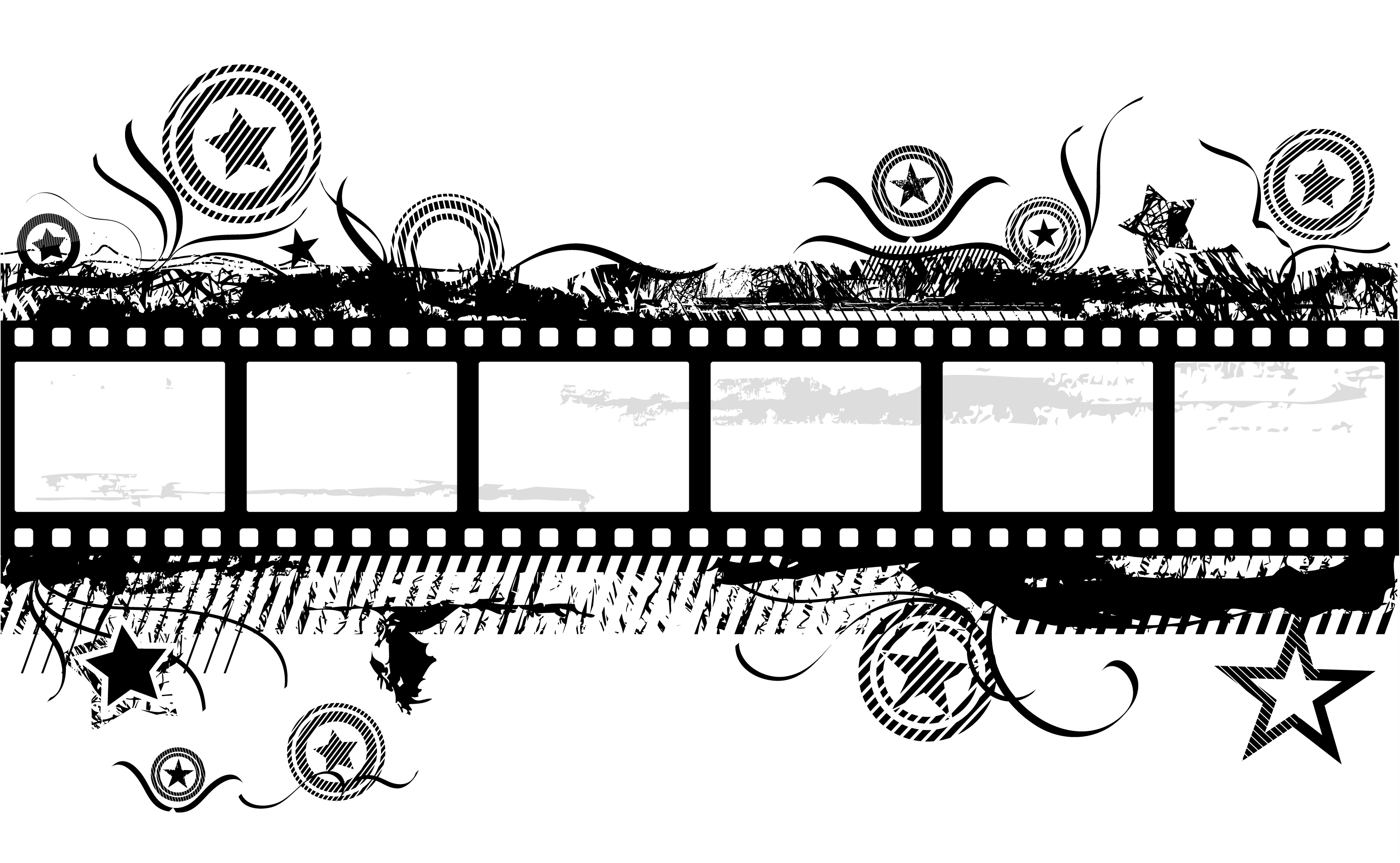 Grunge Film Strip with Stars