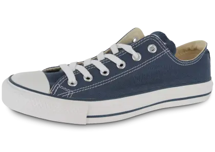 Trendy Blue Canvas Sneaker with White Laces