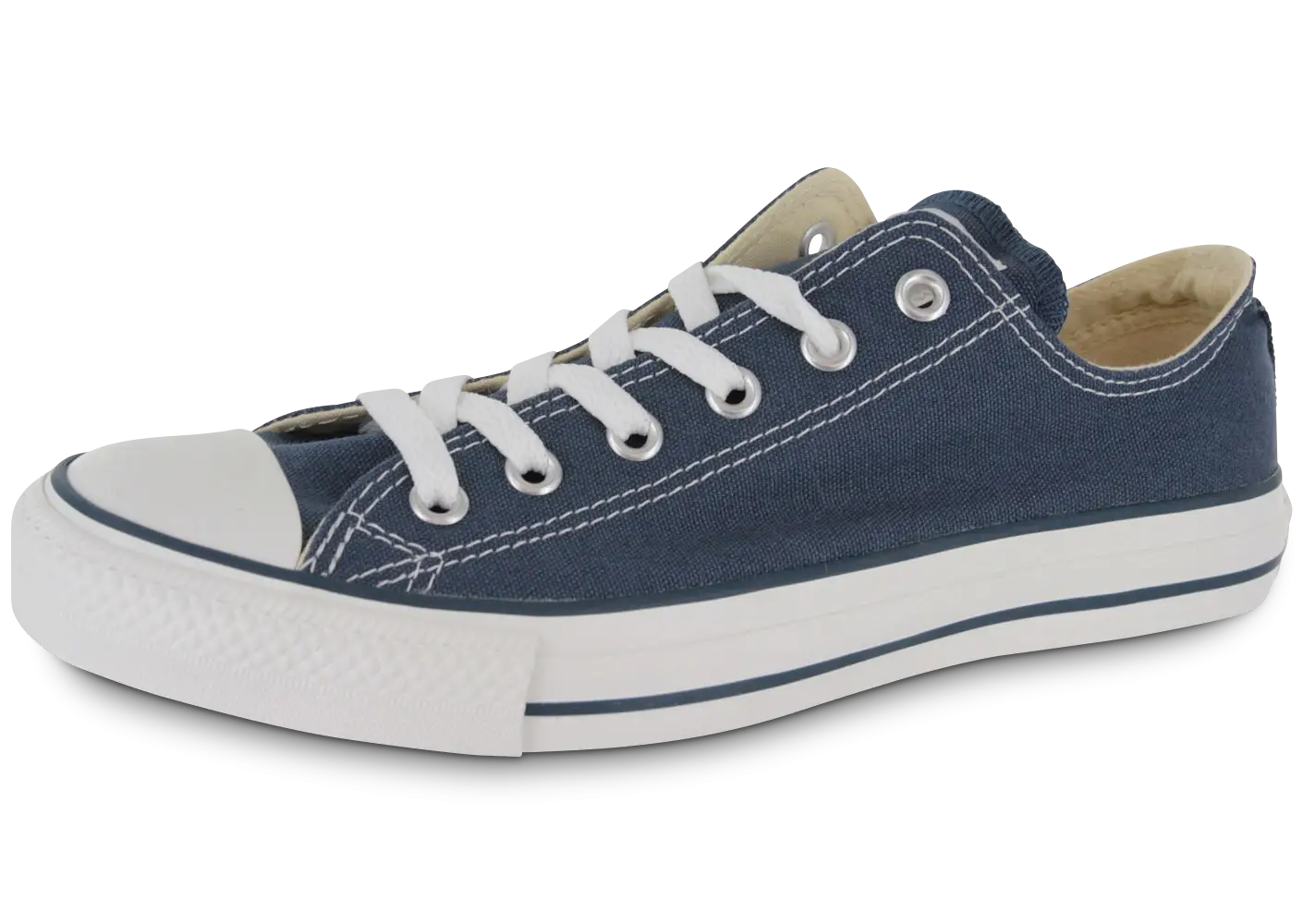 Trendy Blue Canvas Sneaker with White Laces