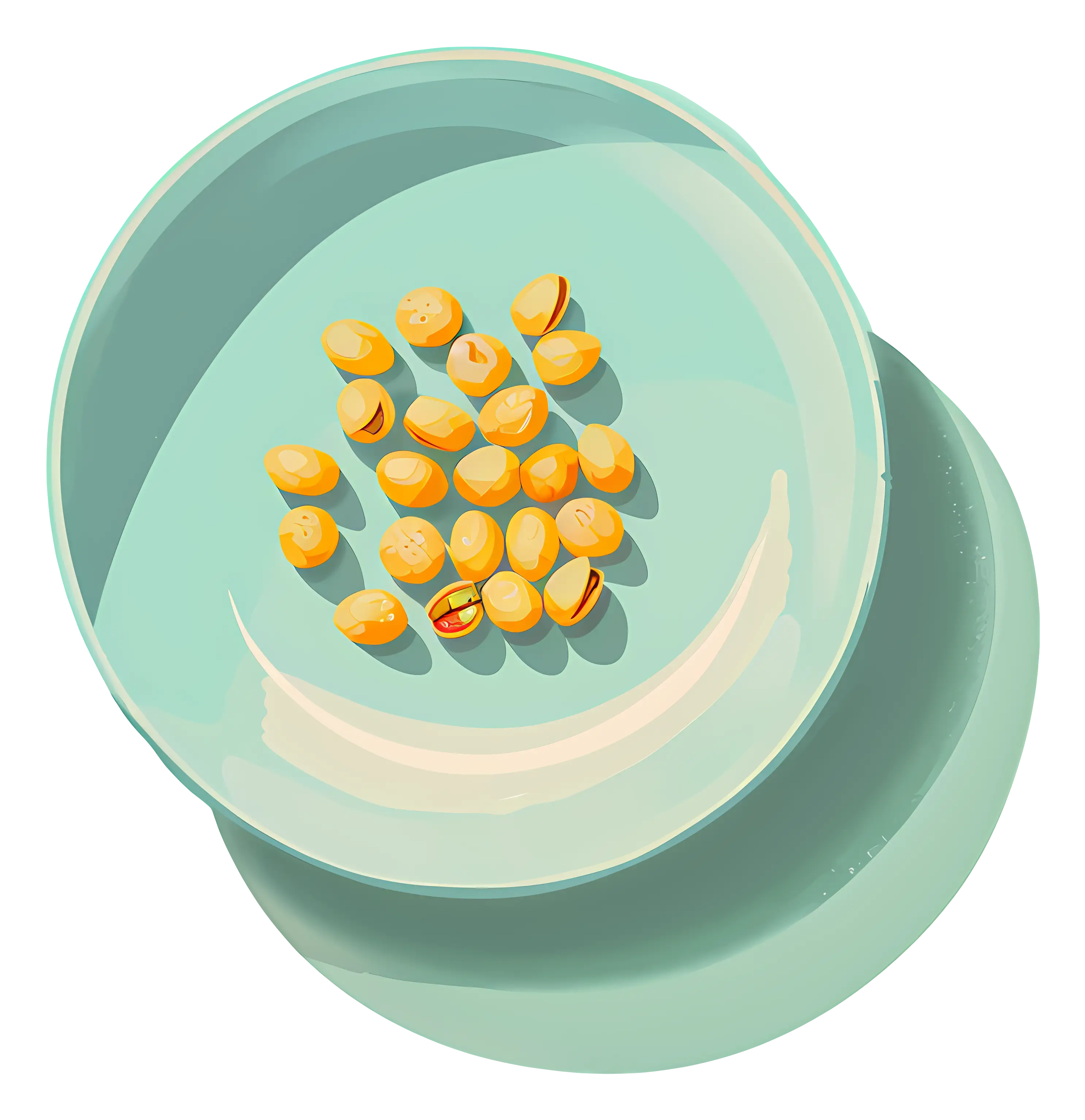 Yellow Beans on Light Blue Plate
