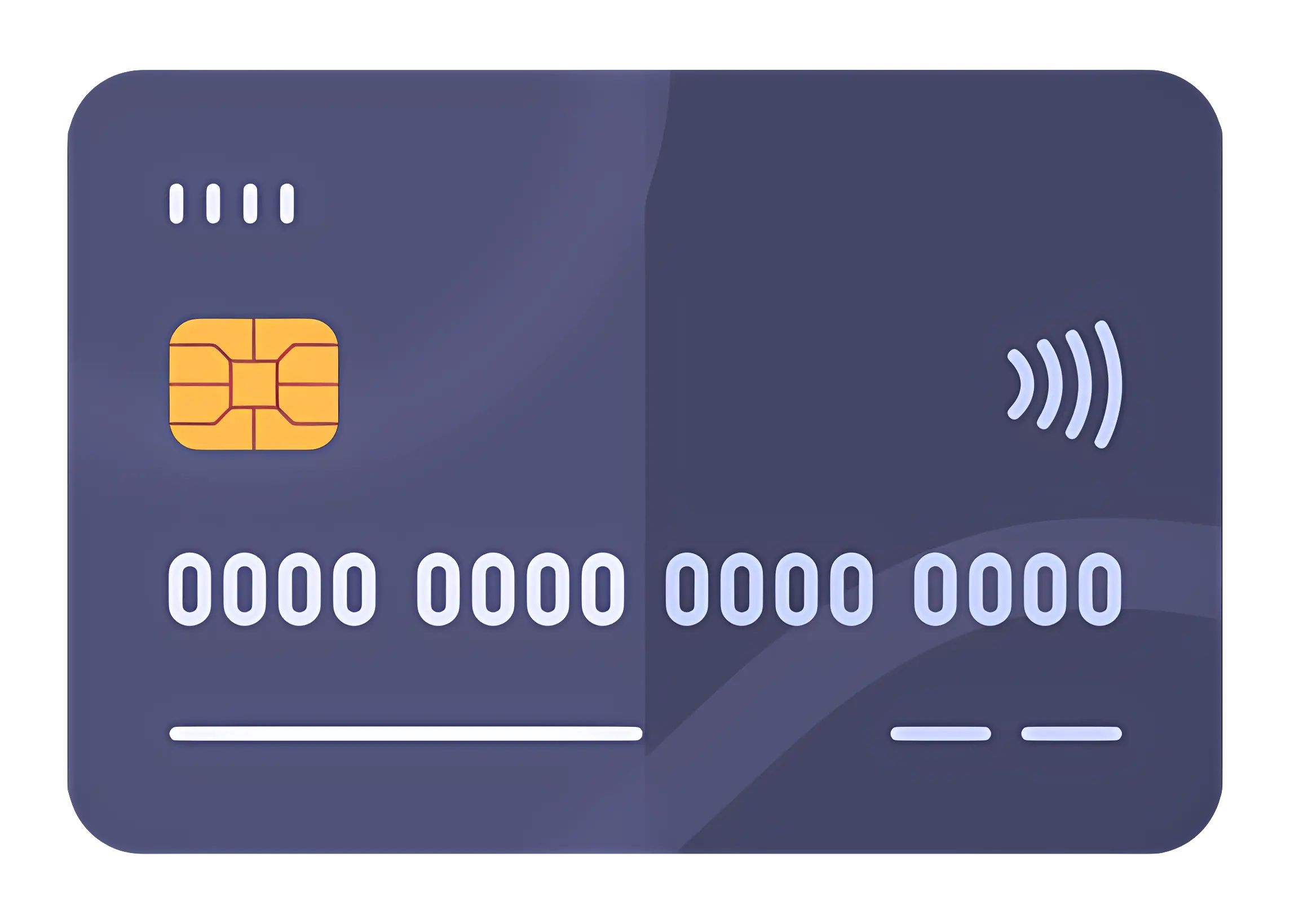 Blue Credit Card with Chip and Contactless Symbol