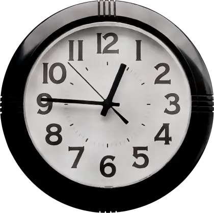 Classic Wall Clock with Black Frame and Numbers