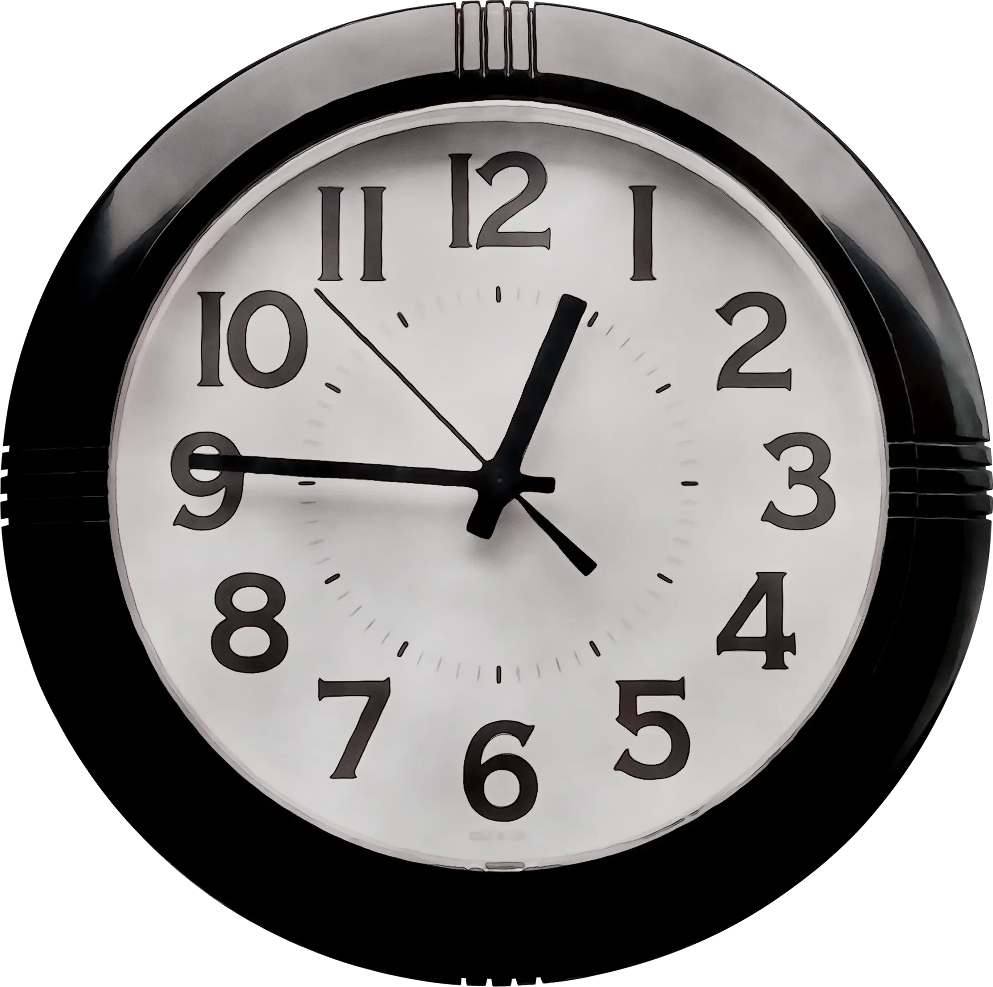 Classic Wall Clock with Black Frame and Numbers