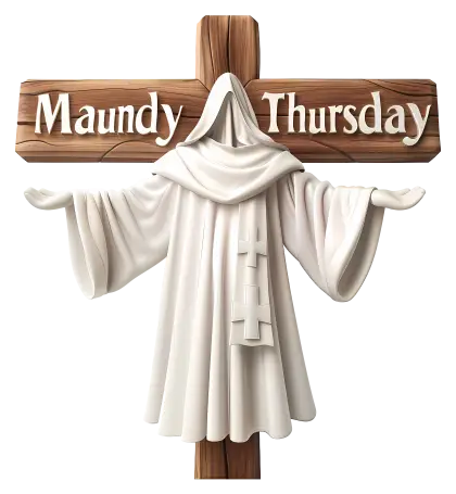 Maundy Thursday Cross with Robed Figure