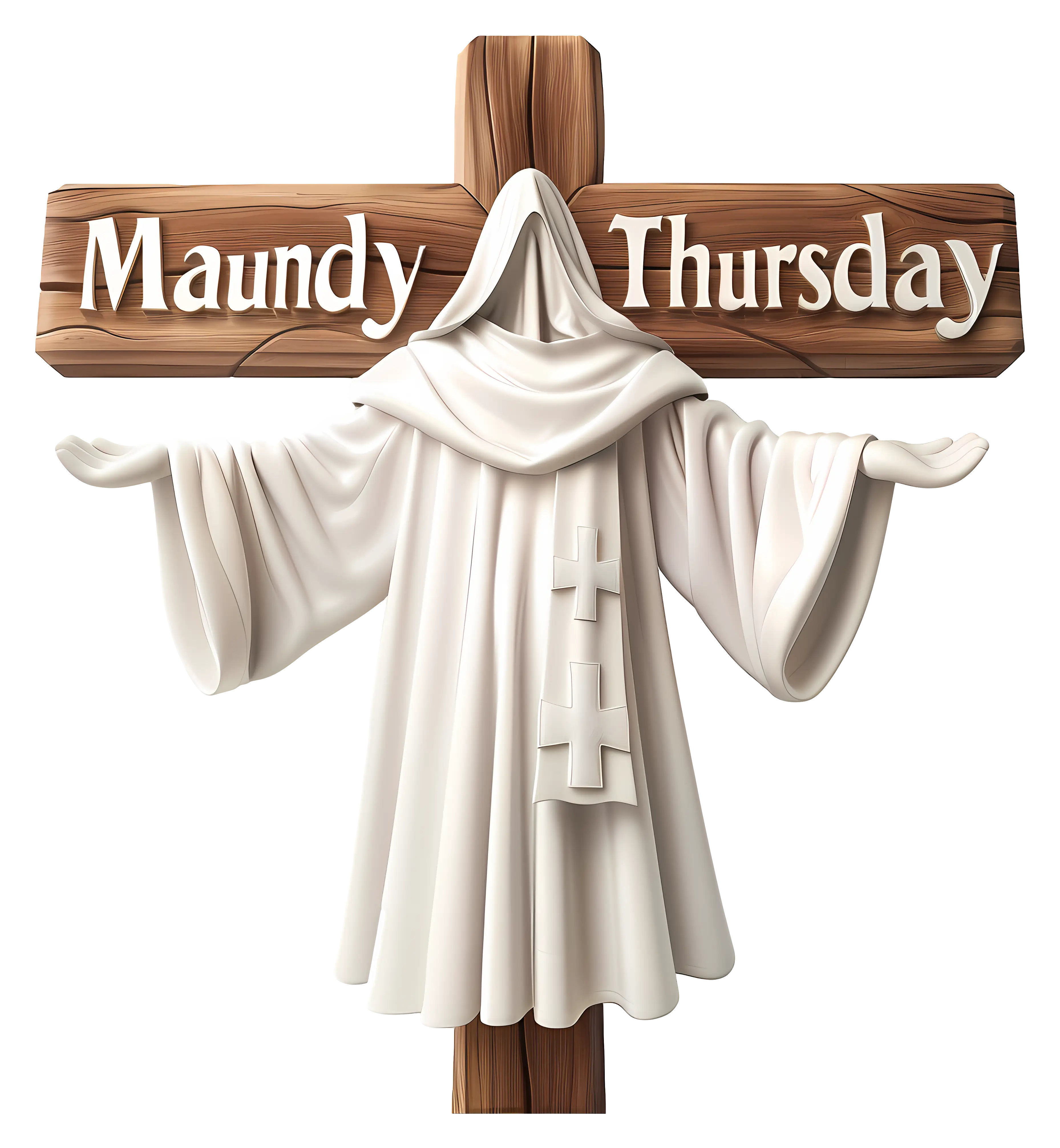 Maundy Thursday Cross with Robed Figure