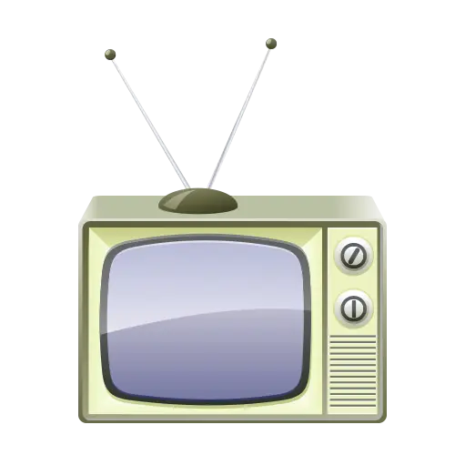 Retro TV with Antenna Illustration