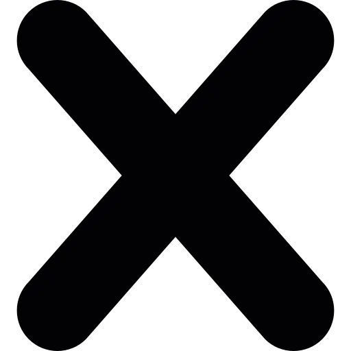 Black Cross Symbol or X Mark