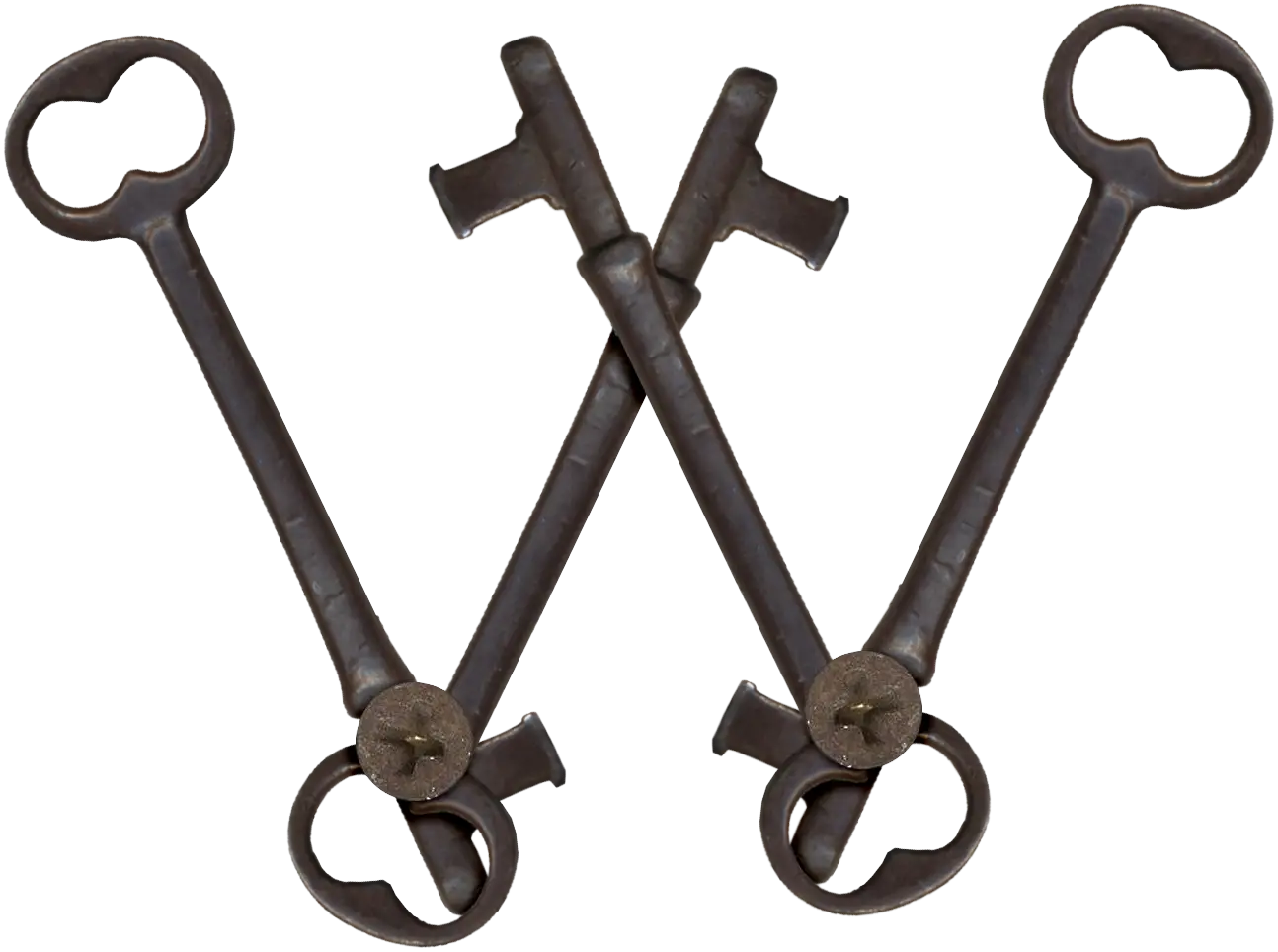 Crossed Vintage Metal Keys