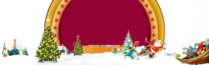 Christmas Landscape with Santa and Trees