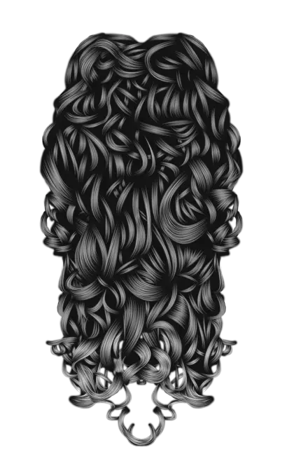 Curly Black Hair Style Illustration