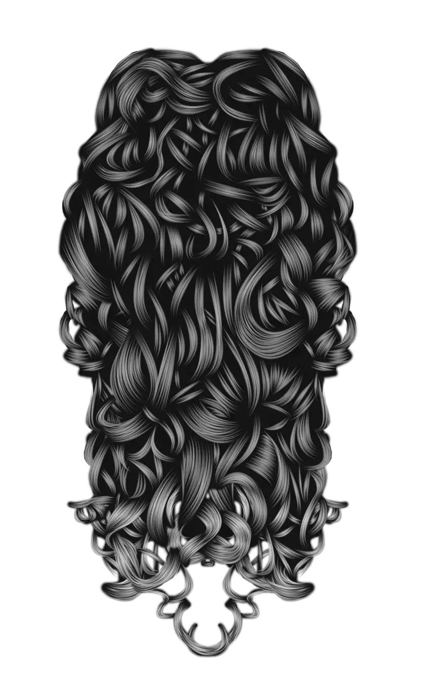 Curly Black Hair Style Illustration