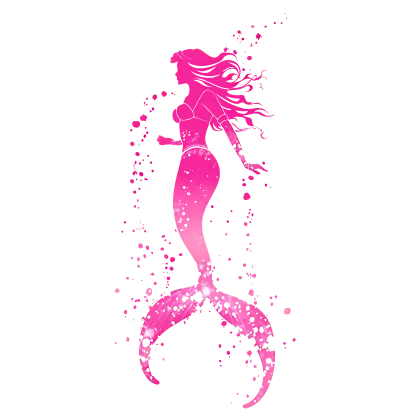 Pink Mermaid Silhouette