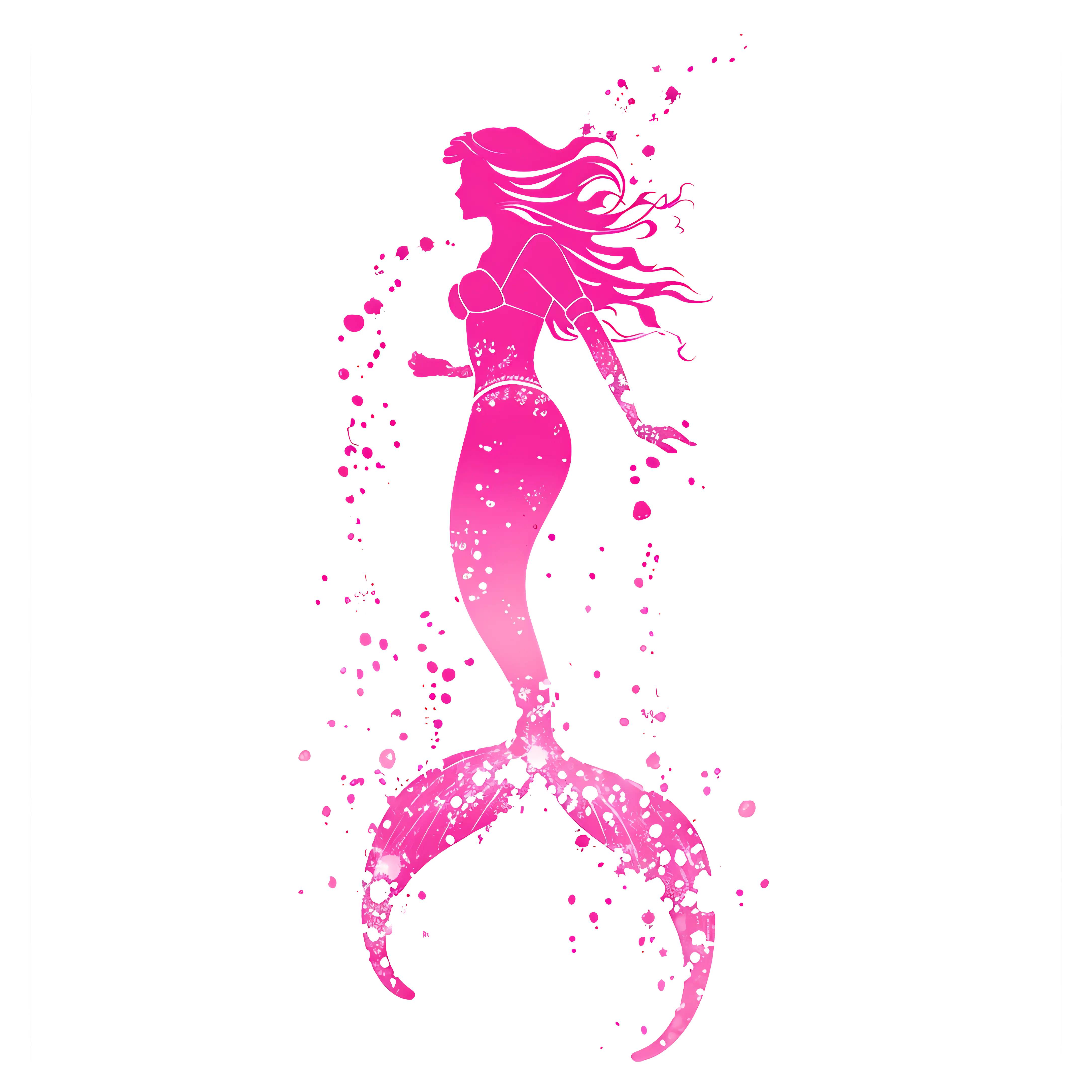 Pink Mermaid Silhouette