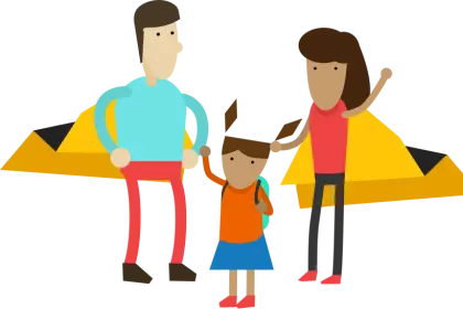 Illustration of a Family with Parents and Child