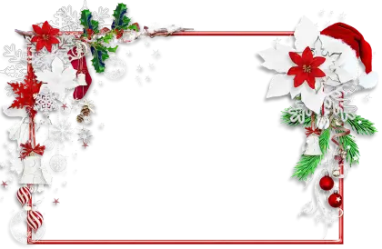 Christmas Decorative Frame with Holiday Elements
