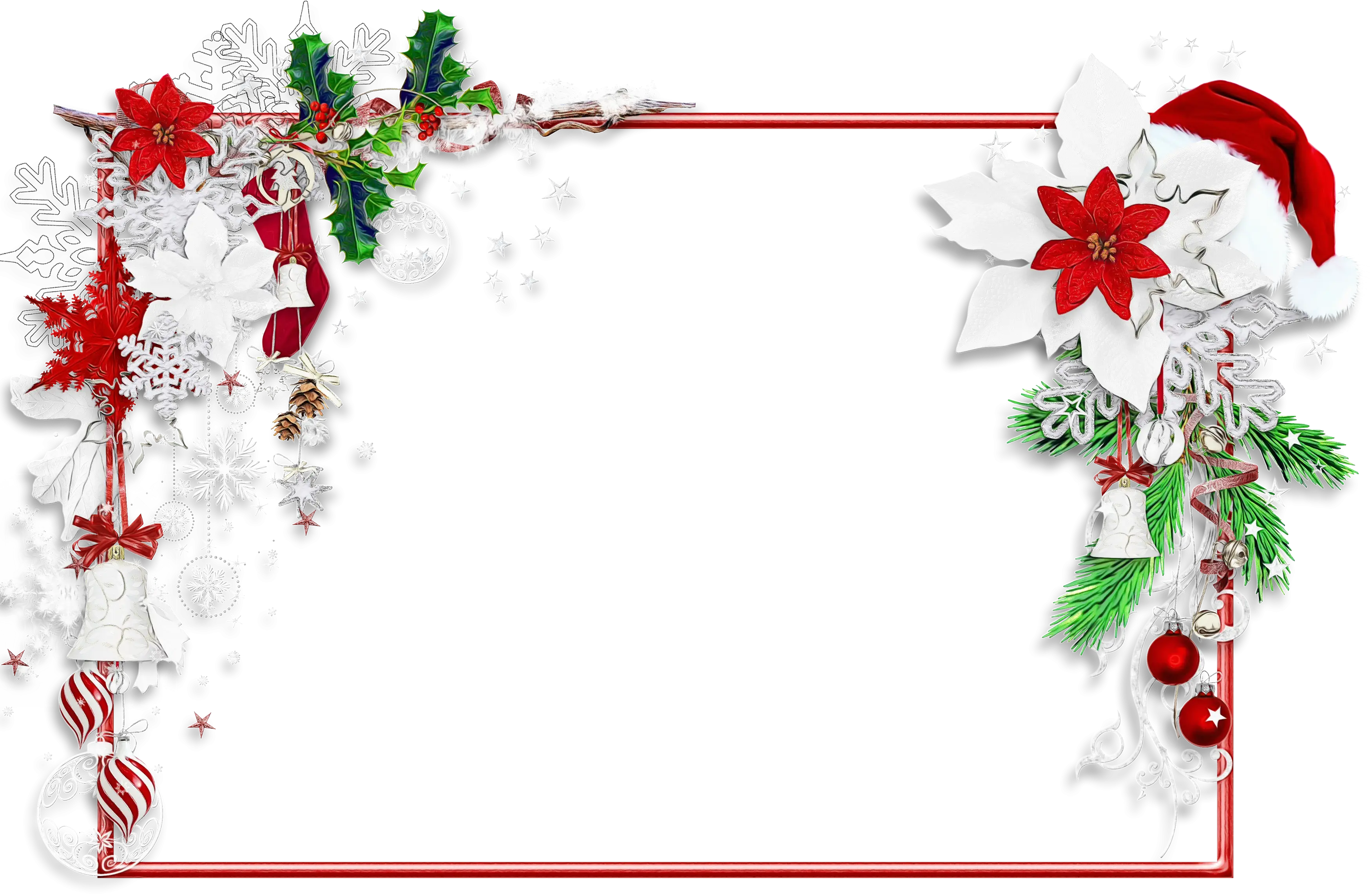 Christmas Decorative Frame with Holiday Elements