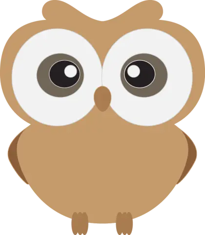 Brown Cartoon Owl with Large Eyes