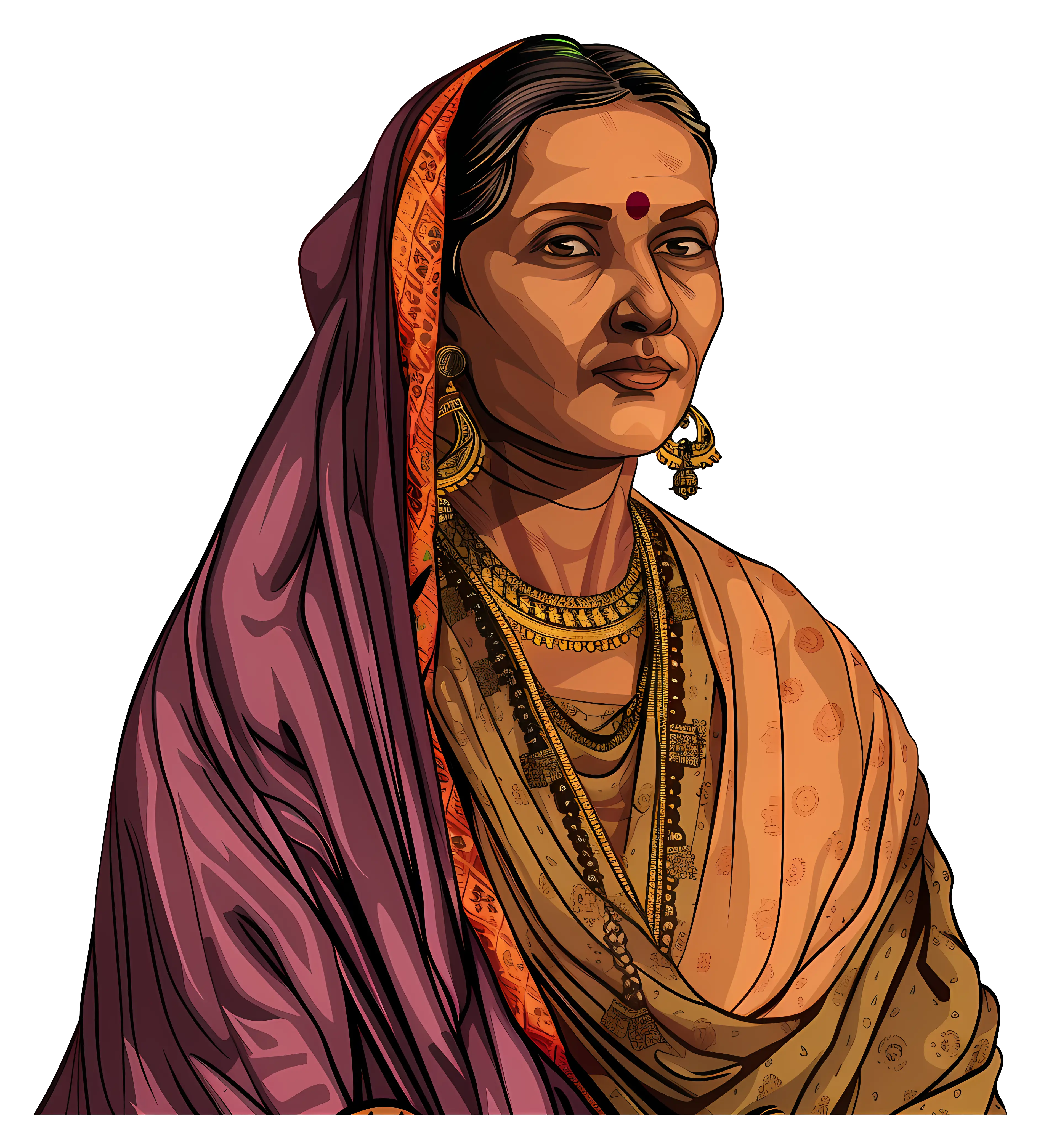 Traditional Woman in Sari
