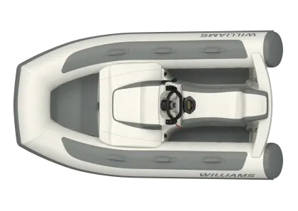 White Inflatable Motorboat for Water Activities
