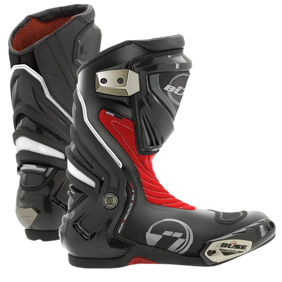 Black and Red Motorcycle Boots