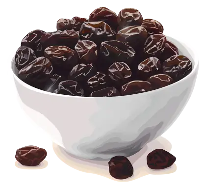Bowl of Black Raisins for a Healthy Snack