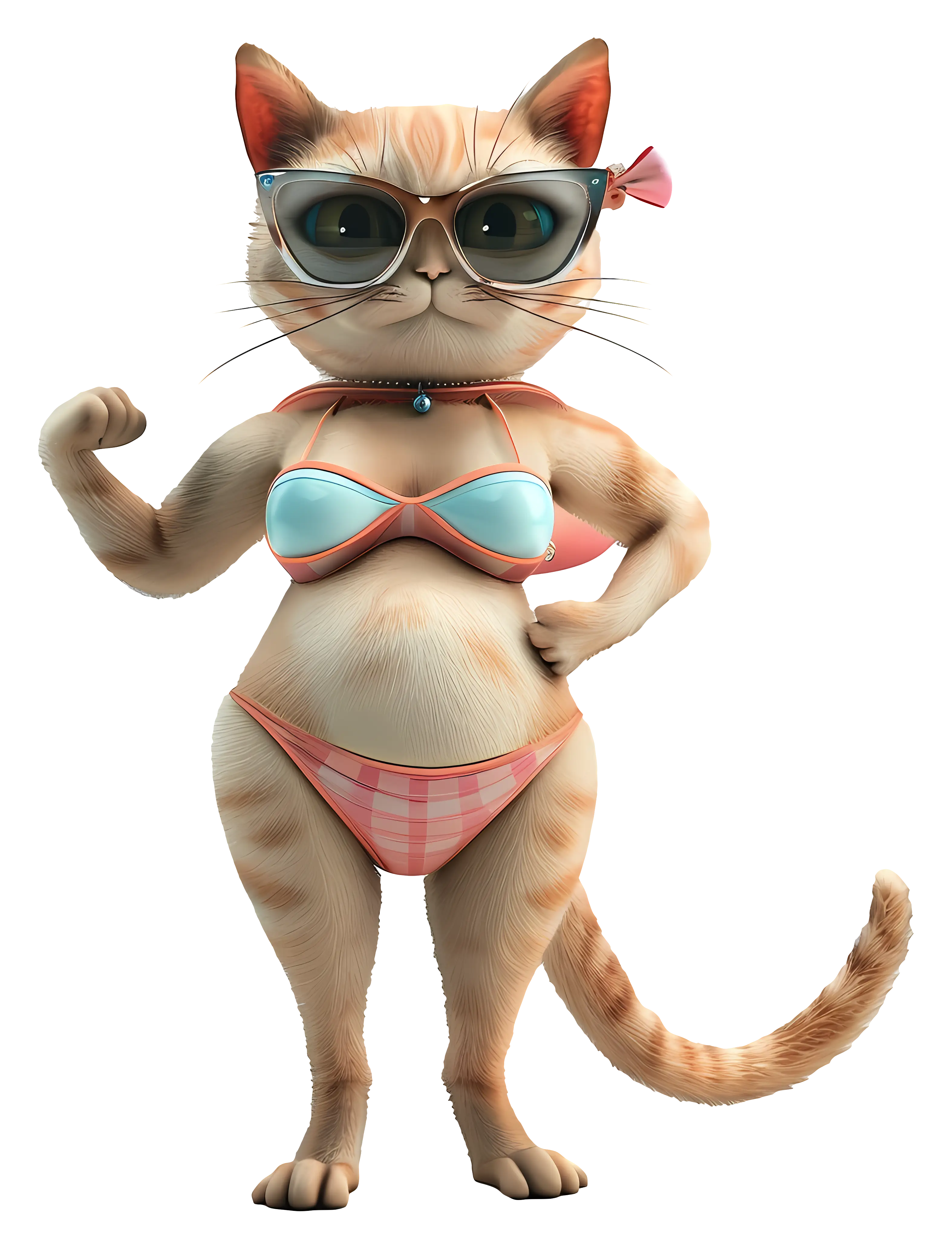 Cat in Bikini with Sunglasses