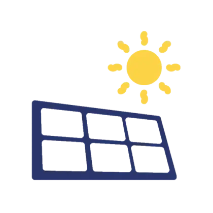 Solar Panel and Sun Illustration for Renewable Energy